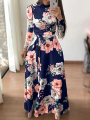 Women's Long Sleeve Round Neck Dress | OWNLUXE