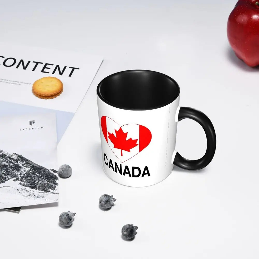 Maple Leaf Canada Canadian Is My Happy Place Mug Funny Ceramic Coffee Cups Tea Mugs Milk Cup Drinkware Gift for Friends