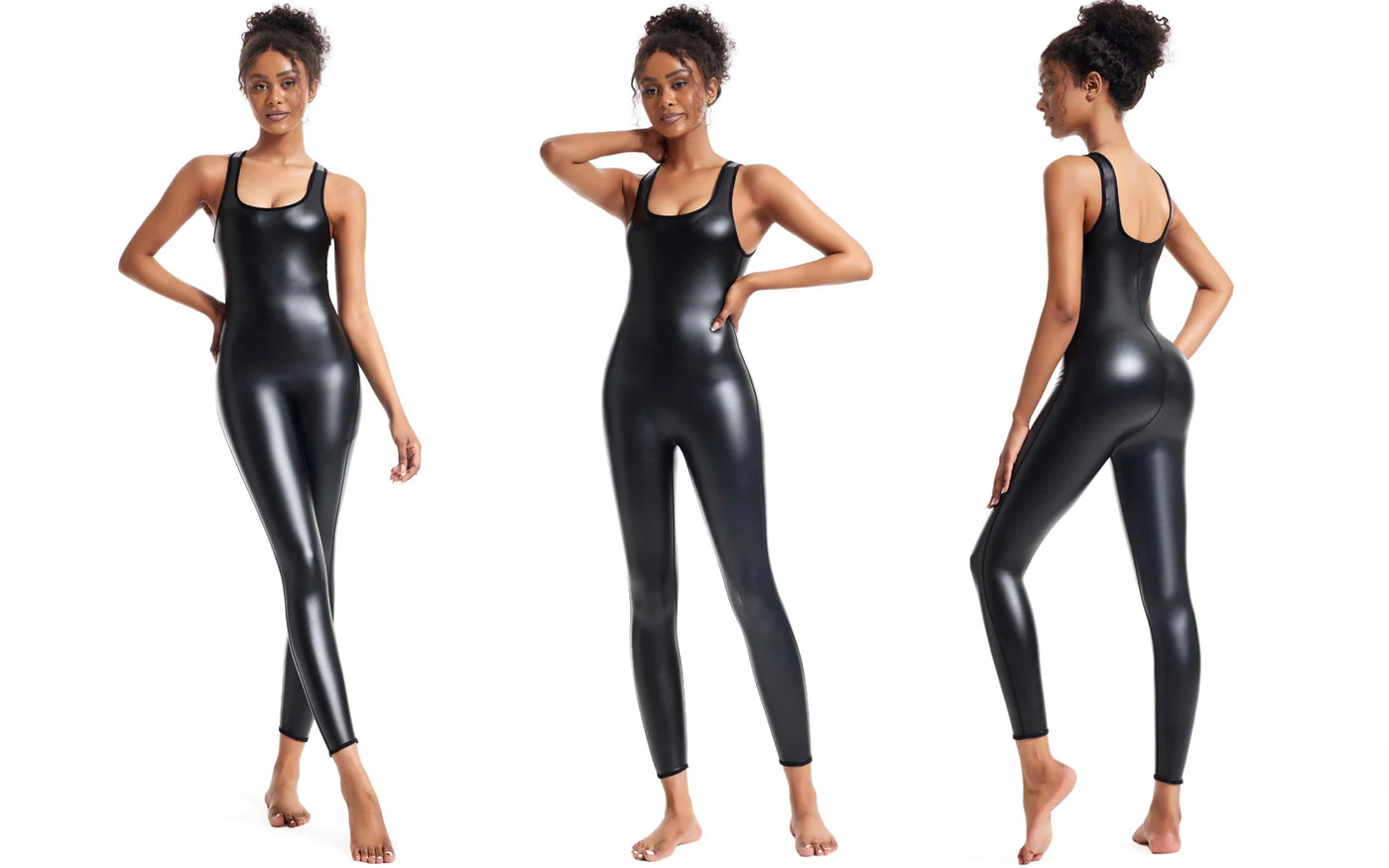 Faux Leather Wire-Free Bodysuit Shaper | OWNLUXE