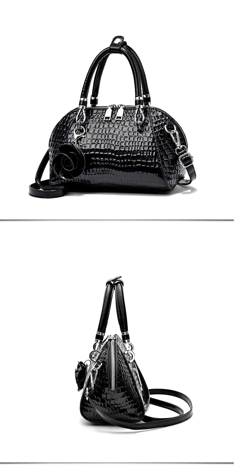 Yellow Crocodile Pattern Tote Bag - Small Shell Messenger