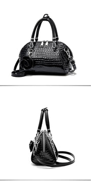 Yellow Crocodile Pattern Tote Bag - Small Shell Messenger