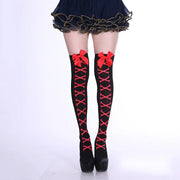 Bow Mesh Thigh-High Stockings | OWNLUXE