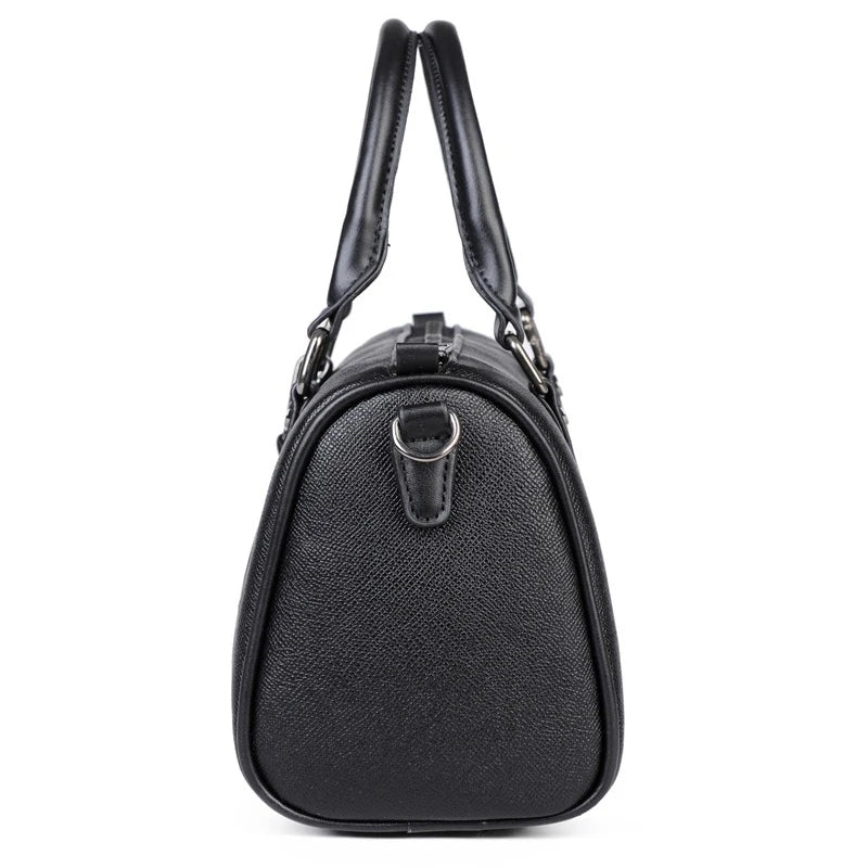 PU Leather Monogram Boston Bag | OWNLUXE