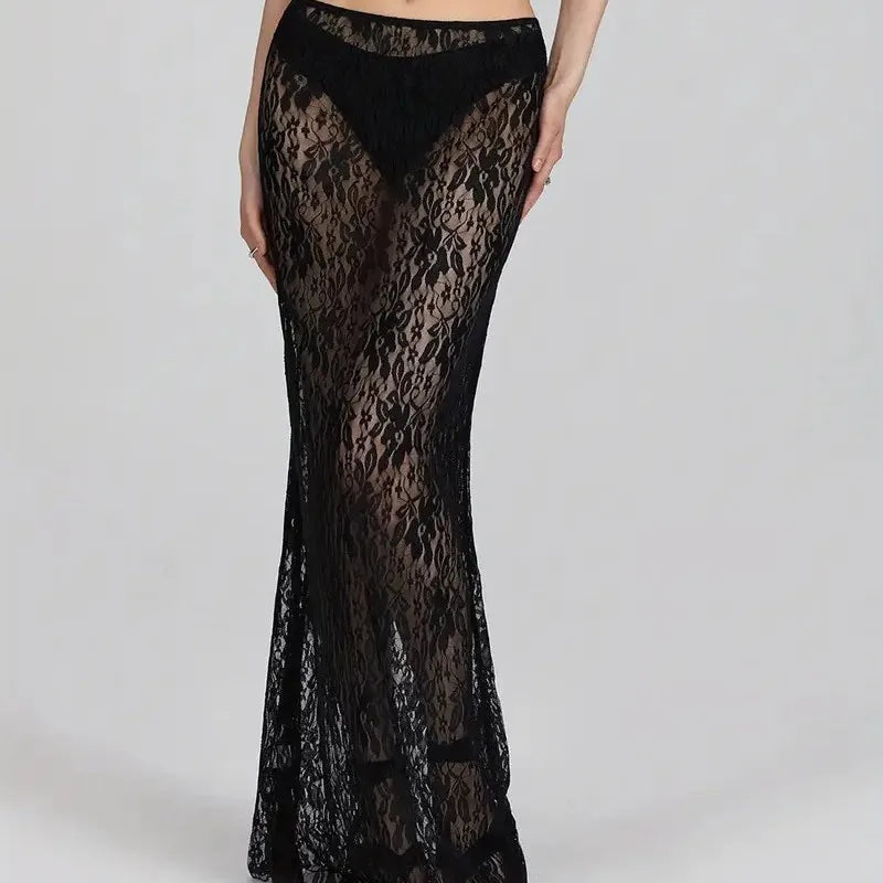 Women's High Waist Sleeveless Lace Swim Cover-Up | OWNLUXE