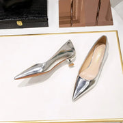 Women's Pointed Toe Leather Pumps (Champagne) – Shop at OWNLUXE