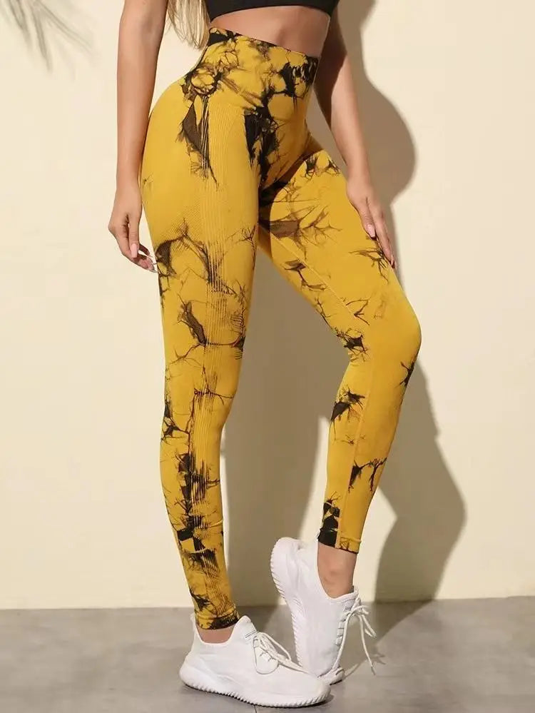 Hip Lifting Seamless Fitness Gym Leggings Tie-dye Yoga | OWNLUXE