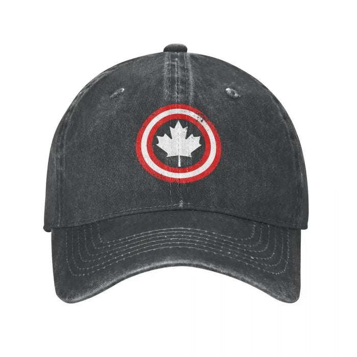Canada Leaf Vintage Baseball Cap — Distressed Denim Sun Hat | OWNLUXE