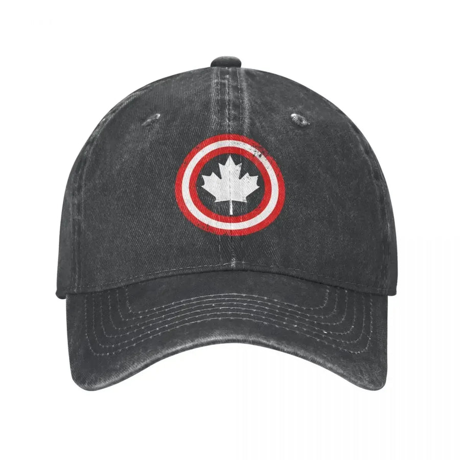 Canada Leaf Vintage Baseball Cap — Distressed Denim Sun Hat | OWNLUXE