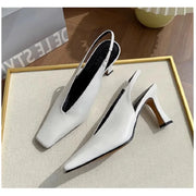 Women's Pointed Toe Pumps (Wine Chunky Heel) – Shop at OWNLUXE