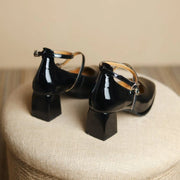 Women's Square Toe Leather Pumps (Black) – Shop at OWNLUXE