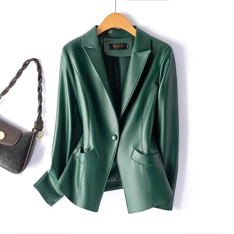 Women’s Casual Leather Jacket – All-Season Split Leather