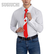 Canada Flag Emblem Neck Tie – Slim Plaid Tie for Wedding, Business & Canada Day