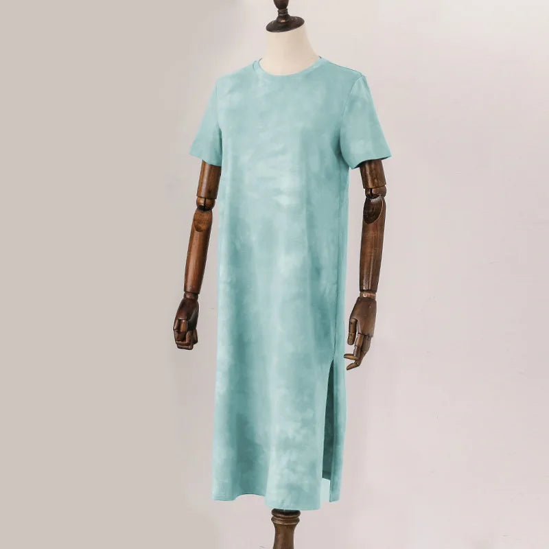 Short-Sleeve Cotton Midi Dress | OWNLUXE