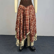 Women's High Waist Plaid Two Piece Skirt | OWNLUXE