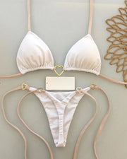 Halter Thong Solid Bikini Set | OWNLUXE