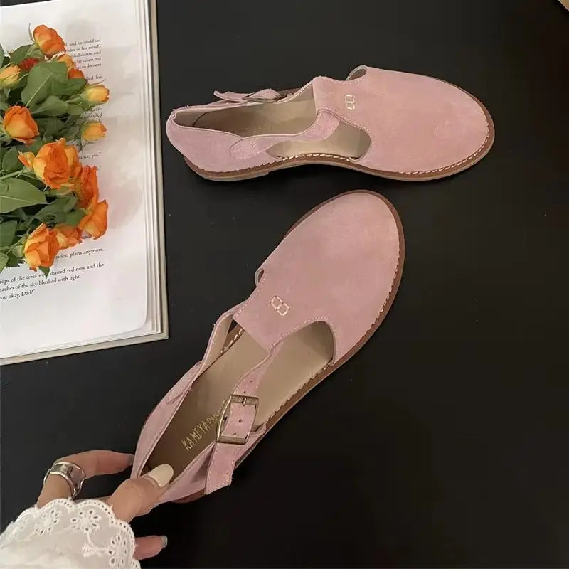 Women's Leather Retro Sandals (Khaki) – Shop at OWNLUXE
