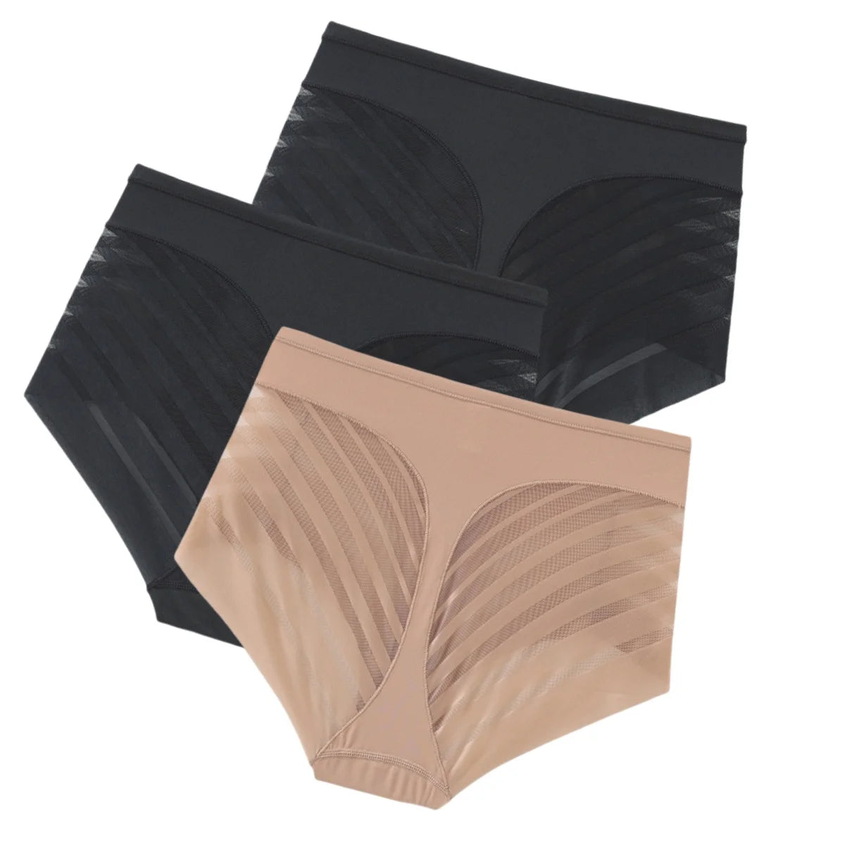 Mesh Striped Extended-Size Body Shaper | OWNLUXE