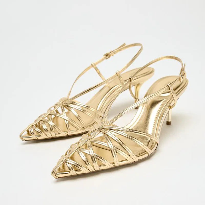 Women's Pointed-Toe Hollow-Out Sandals – Shop at OWNLUXE