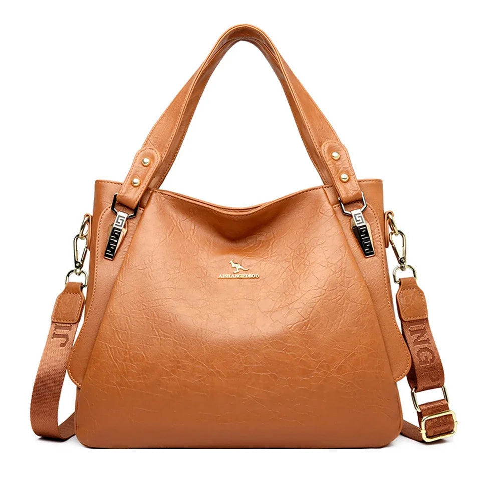 Luxury Soft Leather Tote Bag - Large Capacity Top-Handle Handbag | OWNLUXE