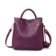 Cowhide Leather Woven Handbag | OWNLUXE
