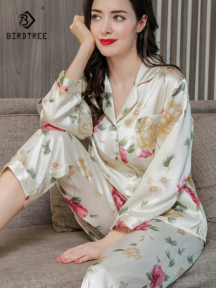 Two-Piece Satin Pajama Set (Pink Purple) – Shop at OWNLUXE