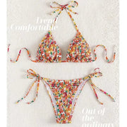 Floral Halter High-Waist Thong Tankini Set | OWNLUXE