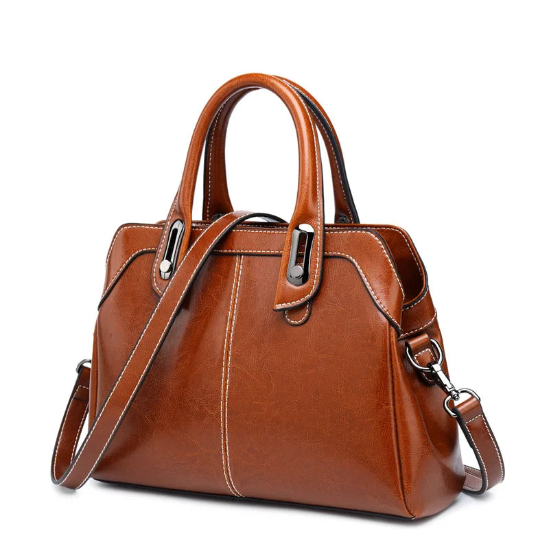 Classic Leather Shoulder & Handbag – Sac à bandoulière et à main en cuir classique