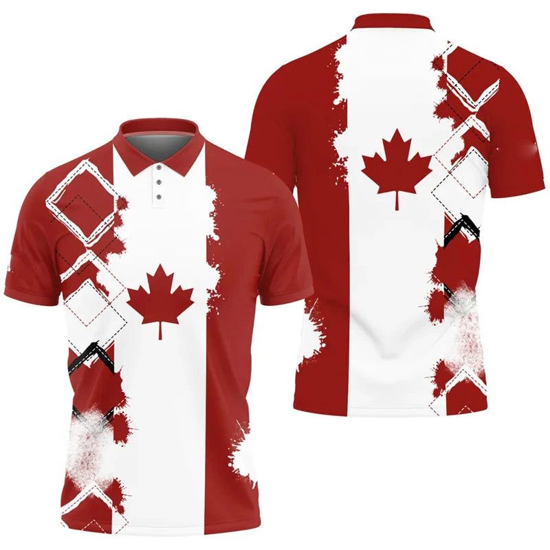 Maple Leaf Flag Polo Shirt For Men's Clothing Canada T-Shirt | OWNLUXE