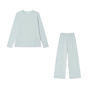 Two-Piece Cotton Pajama Set (Wave Foam Powder) – Shop at OWNLUXE