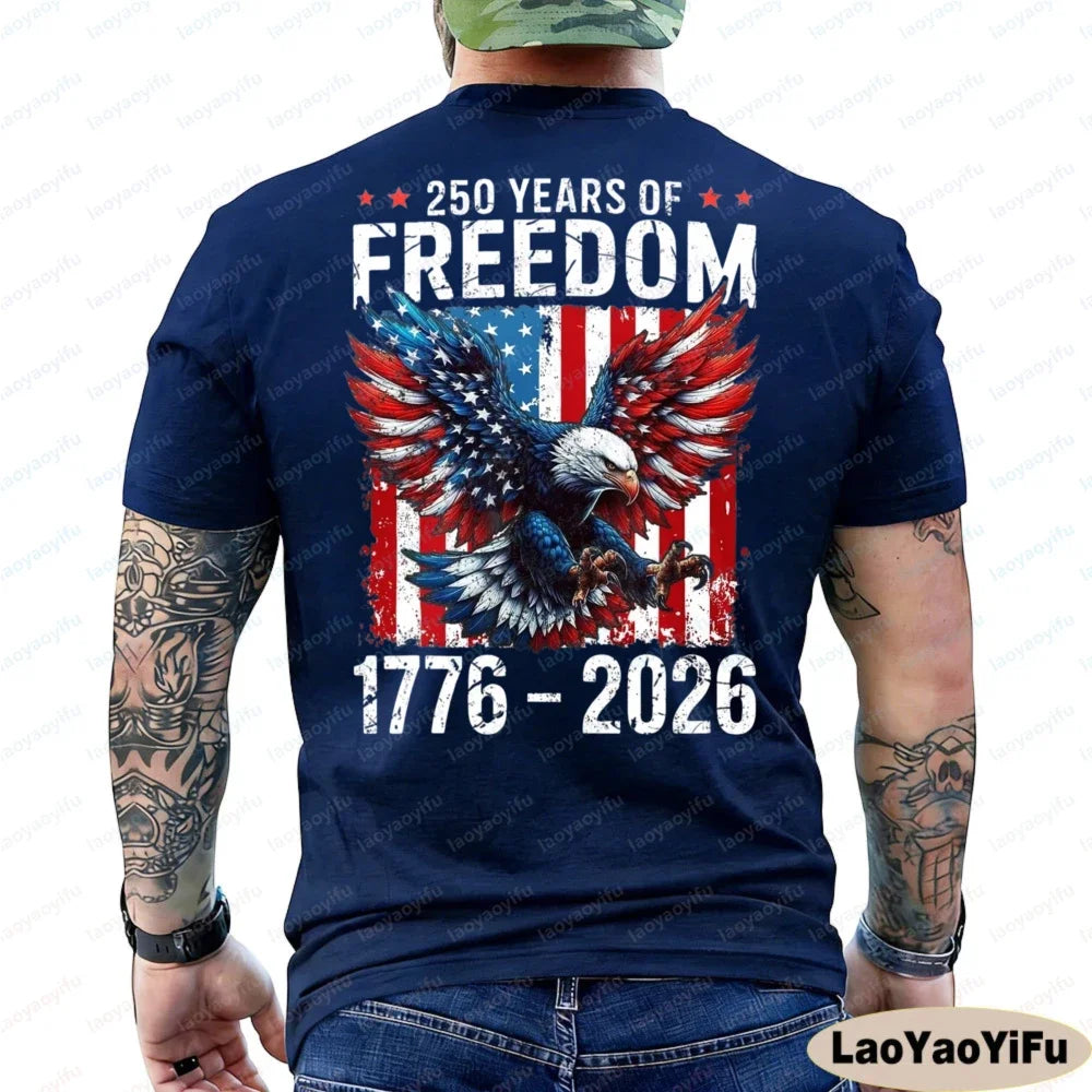 250 Years of Freedom 1776–2026 Patriotic Bald Eagle T-Shirt | OWNLUXE