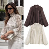Polka Dot Long-Sleeve Blouse | OWNLUXE