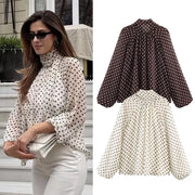 Women's Long Sleeve Top (Creamy-White) | OWNLUXE