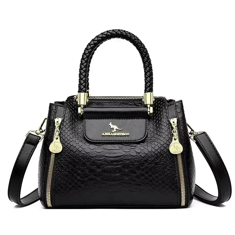 Animal Print Large Capacity Tote Bag - Soft Leather Crossbody | OWNLUXE
