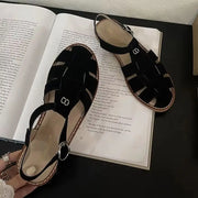 Women's Leather Retro Sandals (Chocolate) – Shop at OWNLUXE