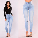 Load image into Gallery viewer, High Waist Stretch Denim Skinny Jeans
