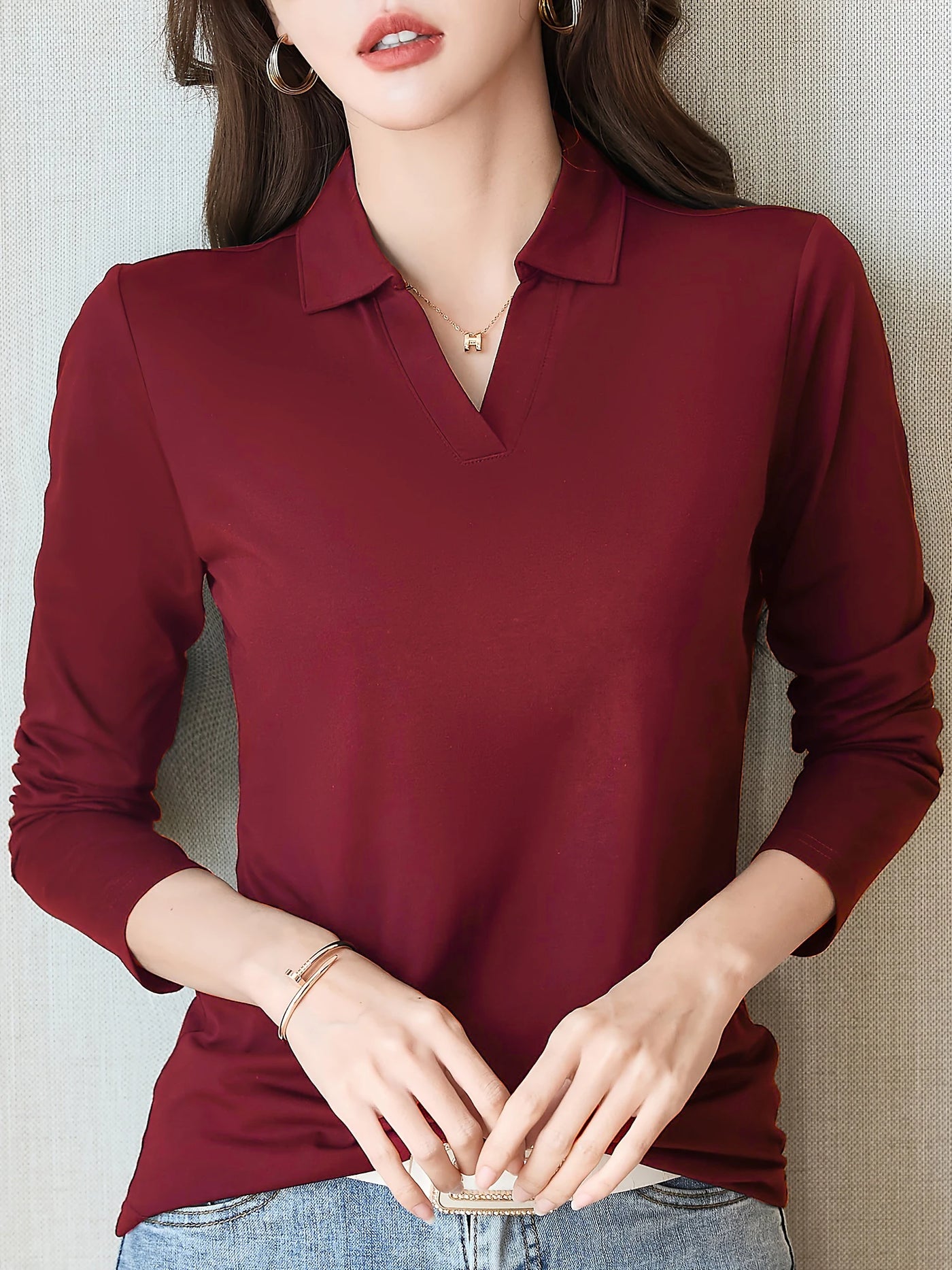 Women's Long Sleeve Cotton Top | OWNLUXE