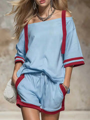 Women's Short Sleeve Two Piece Shorts | OWNLUXE
