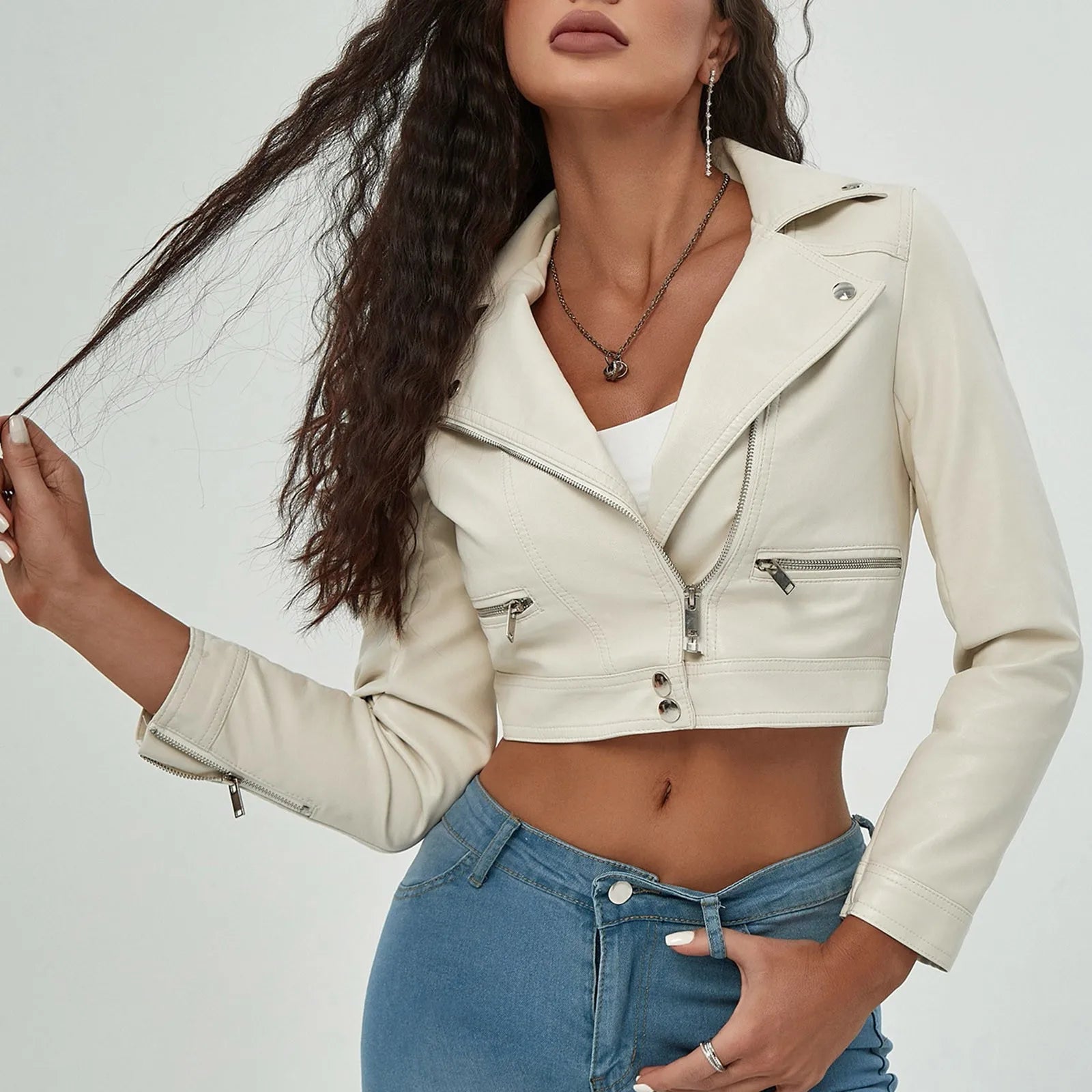🖤 Women's Zip-Up Moto Jacket – Chic & Versatile Outerwear