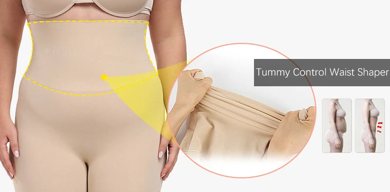High-Waisted Tummy Control Shapewear Shorts - Body Shaper