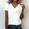 Women's Short Sleeve V-Neck T-Shirt (White) | OWNLUXE