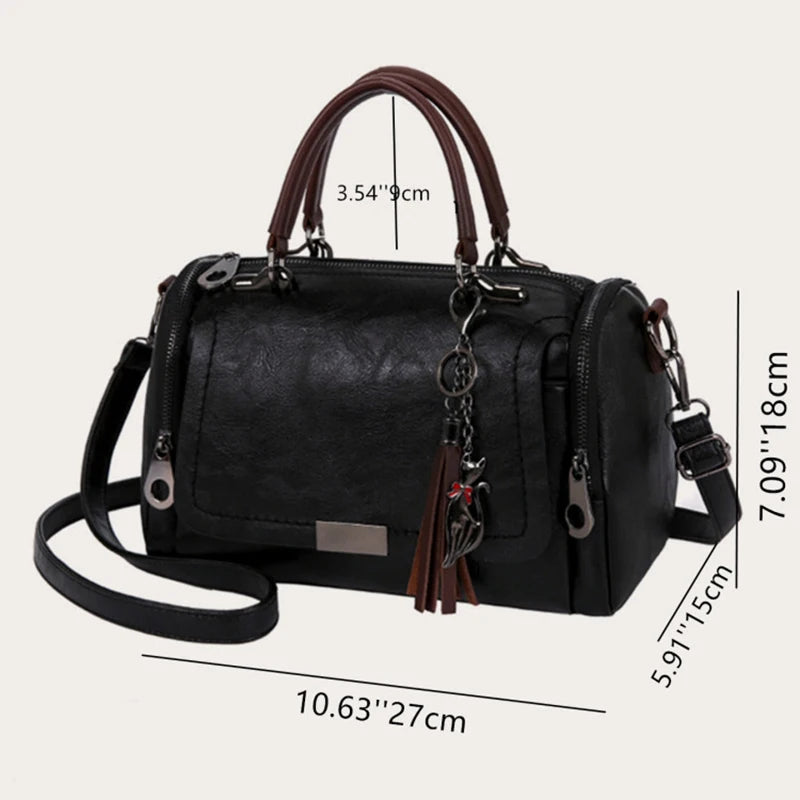 Women's Soft PU Boston Bag - Elegant Everyday Handbag