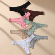 7-Piece Cotton Lace G-String Set | OWNLUXE
