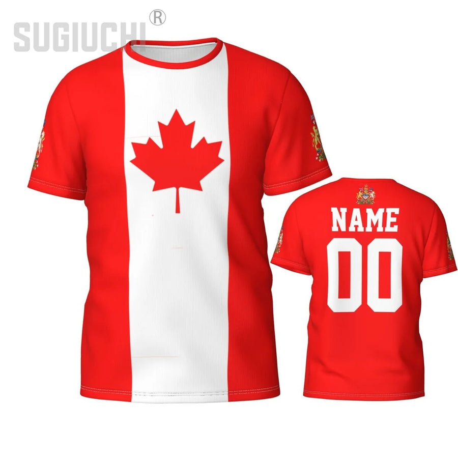Custom Canada Flag 3D T-Shirt – Personalized Soccer Fan Tee