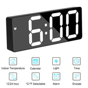 LED Digital Alarm Clock with Snooze, Time & Calendar