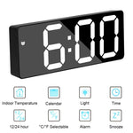 Load image into Gallery viewer, Smart Alarm Clock Bedside Table Led Alarm Clock Digital Children&#39;s Electronic Alarm Clock Curved Screen Mirror Temperature

