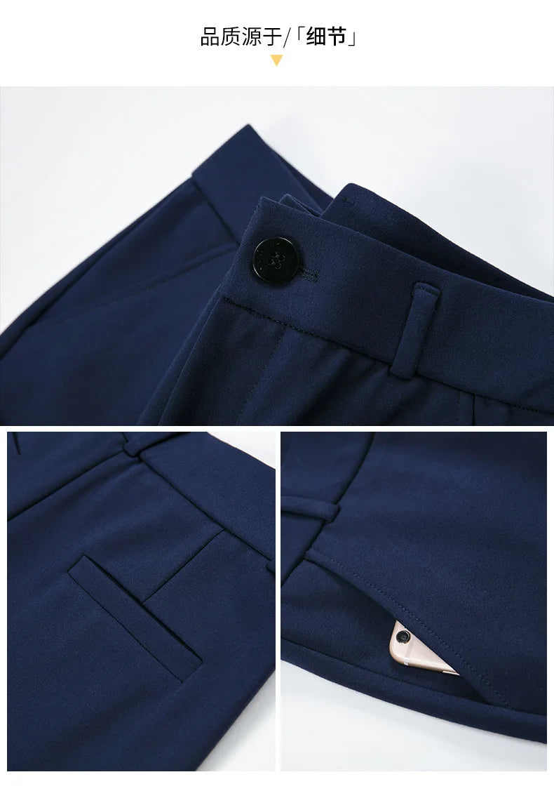 Stretch High Waist Trousers – Fashion Casual Slacks