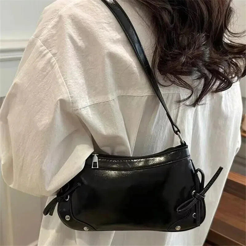 Soft PU Leather Baguette Shoulder Bag - Lightweight Underarm Handbag | OWNLUXE