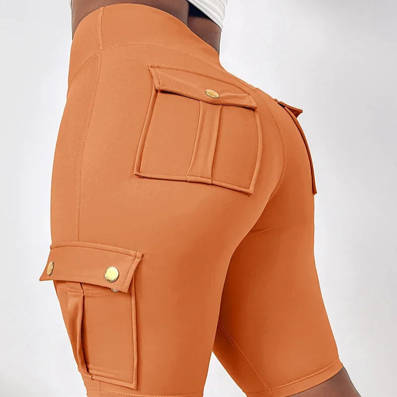 Y2K High-Waist Lace-Up Sports Shorts – Quick-Dry, Pocket Design | Short sport taille haute Y2K à lacets – Séchage rapide, avec poches