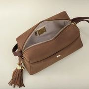 Elegant Faux Suede Square Satchel - Minimalist Designer Shoulder Bag | OWNLUXE
