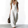 Women's Sleeveless V-Neck Jumpsuit (Black) | OWNLUXE
